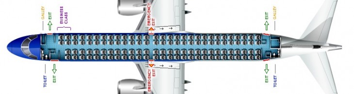 Самолет embraer 170 схема салона