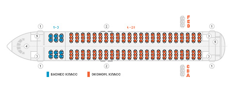 Схема салона самолета Аэробус А320 авиакомпании Владивосток Авиа