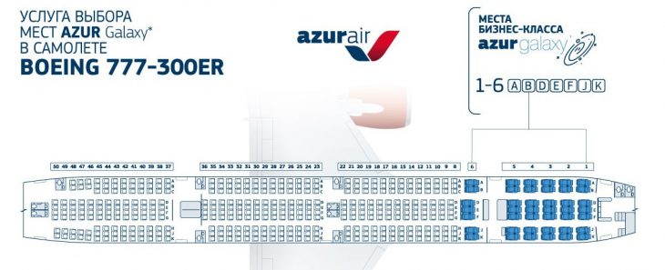 Схема мест бизнес-класса в салоне Боинг 777-300ER